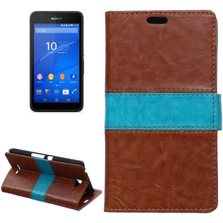Color Matching Flip Leather Case with Holder & Card Slots & Wallet for Sony Xperia E4