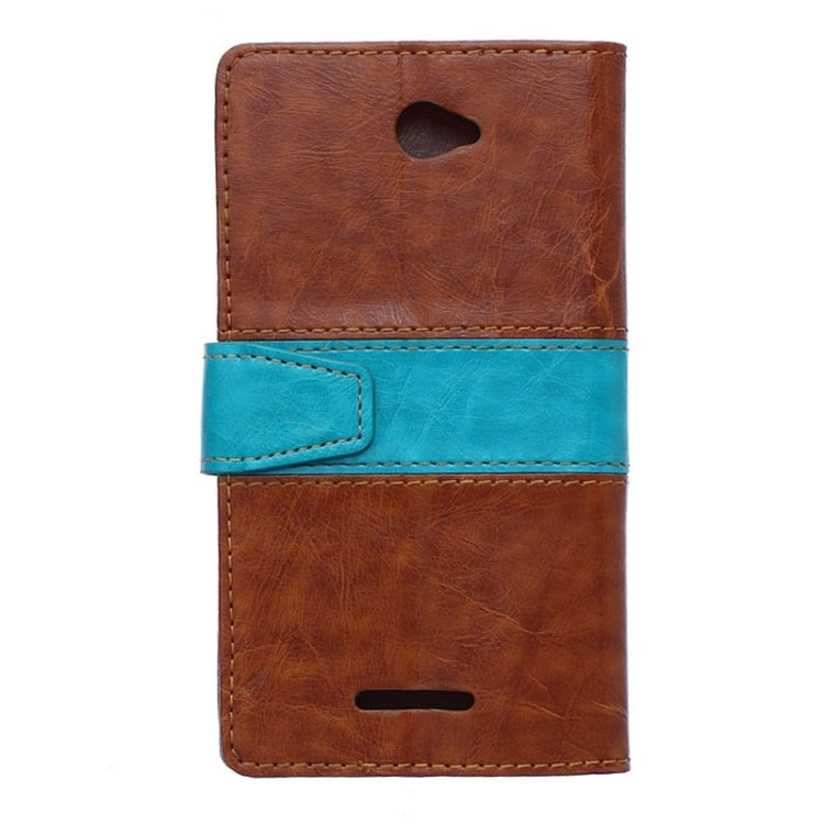 Color Matching Flip Leather Case with Holder & Card Slots & Wallet for Sony Xperia E4
