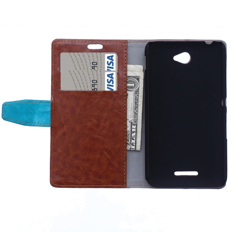 Color Matching Flip Leather Case with Holder & Card Slots & Wallet for Sony Xperia E4
