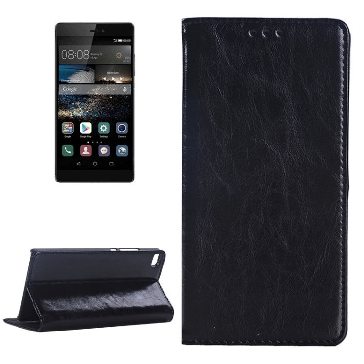 Crazy Horse Texture Genuine Leather Case with Holder & Card Slot for Huawei P8