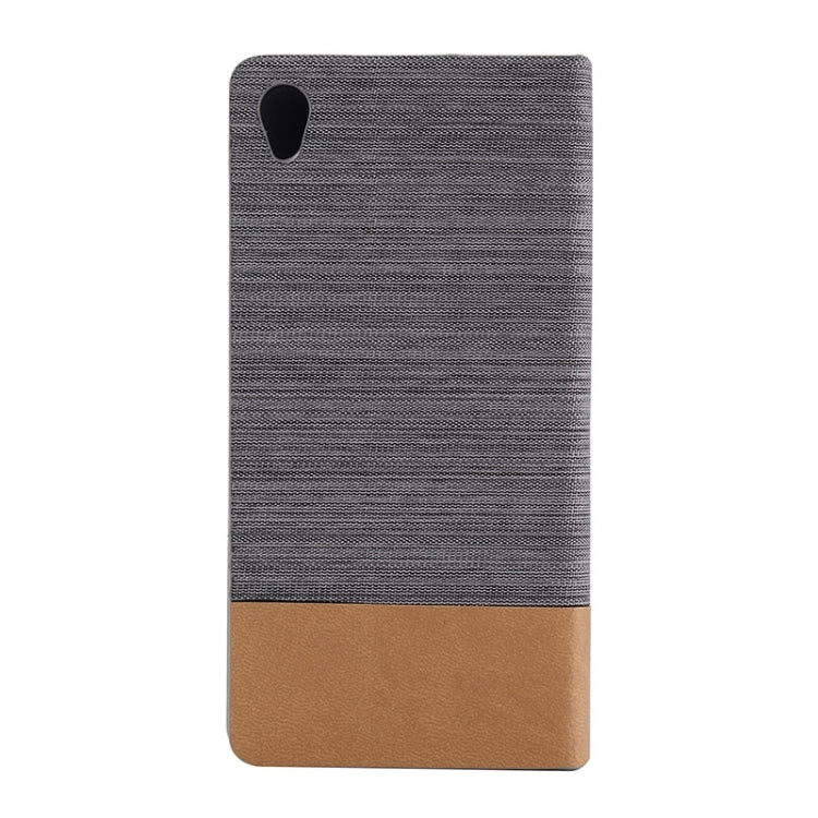 Horizontal Flip Canvas Leather Case with Card Slot & Holder for Sony Xperia Z3