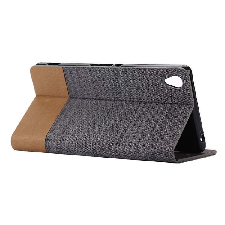 Horizontal Flip Canvas Leather Case with Card Slot & Holder for Sony Xperia Z3