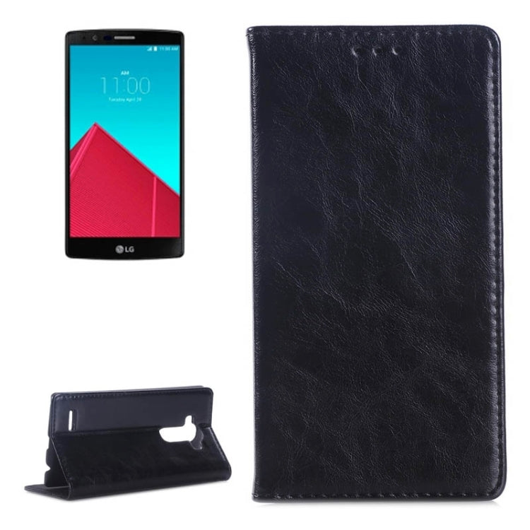Crazy Horse Texture Horizontal Flip Genuine Leather Case with Card Slots & Holder for LG G4