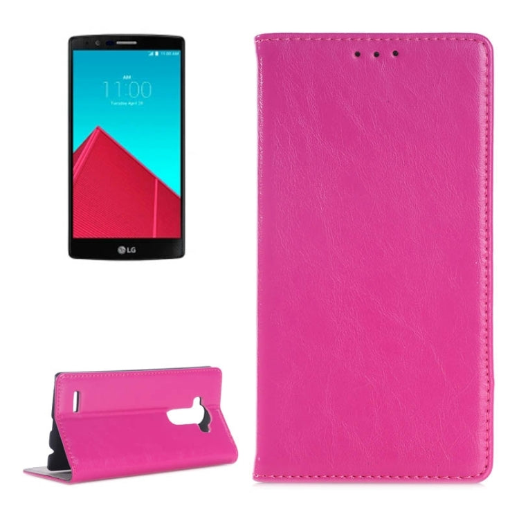Crazy Horse Texture Horizontal Flip Genuine Leather Case with Card Slots & Holder for LG G4
