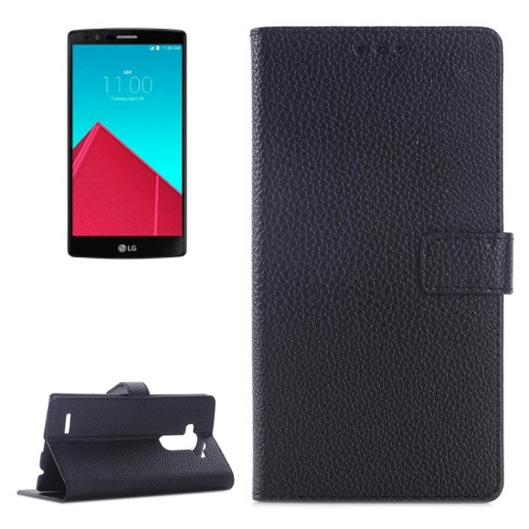 Litchi Texture Horizontal Flip Magnetic Buckle Leather Case with Card Slots & Wallet & Holder for LG G4