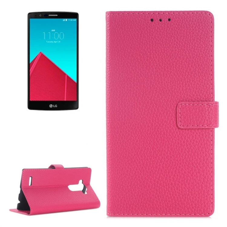 Litchi Texture Horizontal Flip Magnetic Buckle Leather Case with Card Slots & Wallet & Holder for LG G4