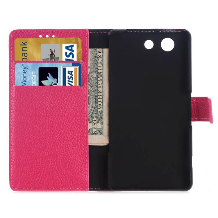 Litchi Texture Horizontal Flip Magnetic Buckle Leather Case with Card Slots & Wallet & Holder for Sony Z4 Compact / Z4 Mini