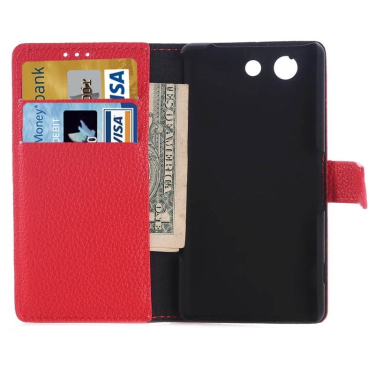 Litchi Texture Horizontal Flip Magnetic Buckle Leather Case with Card Slots & Wallet & Holder for Sony Z4 Compact / Z4 Mini