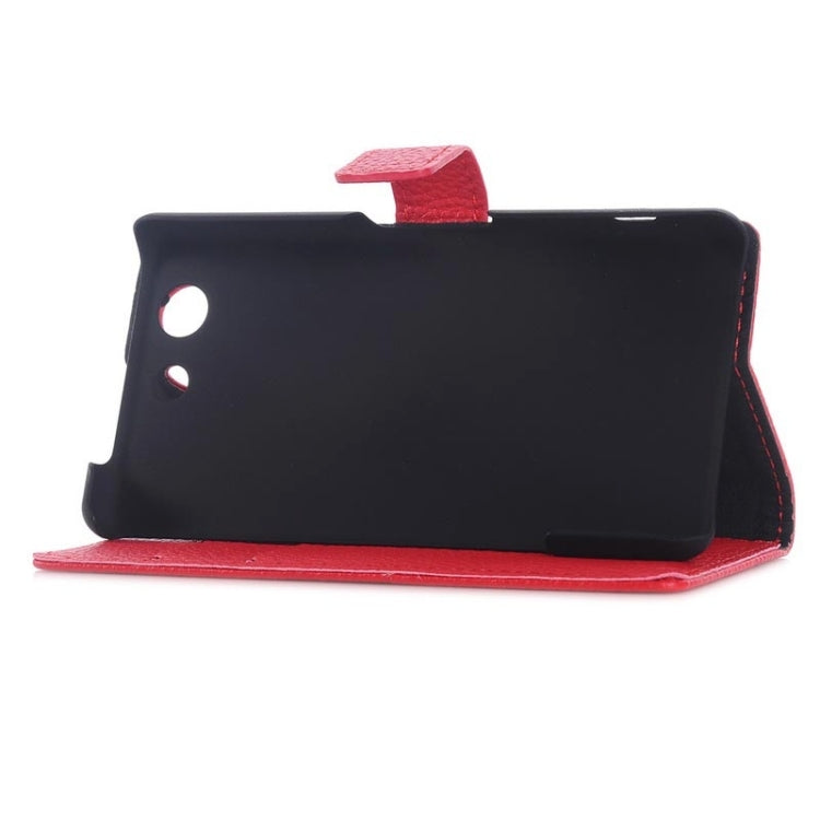 Litchi Texture Horizontal Flip Magnetic Buckle Leather Case with Card Slots & Wallet & Holder for Sony Z4 Compact / Z4 Mini