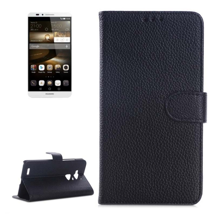 Litchi Texture Horizontal Flip Magnetic Buckle Leather Case with Card Slots & Wallet & Holder for Huawei Ascend Mate 7