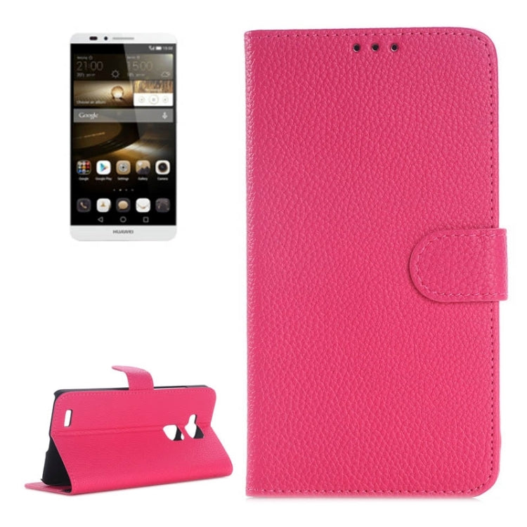 Litchi Texture Horizontal Flip Magnetic Buckle Leather Case with Card Slots & Wallet & Holder for Huawei Ascend Mate 7