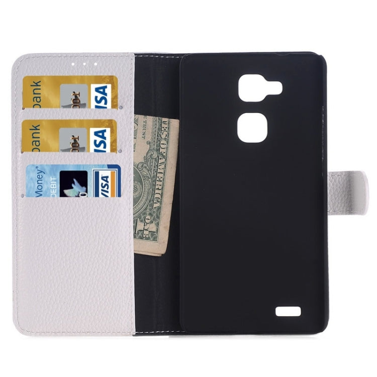 Litchi Texture Horizontal Flip Magnetic Buckle Leather Case with Card Slots & Wallet & Holder for Huawei Ascend Mate 7