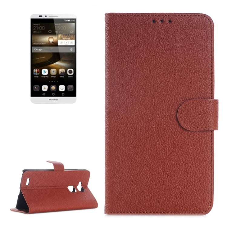 Litchi Texture Horizontal Flip Magnetic Buckle Leather Case with Card Slots & Wallet & Holder for Huawei Ascend Mate 7