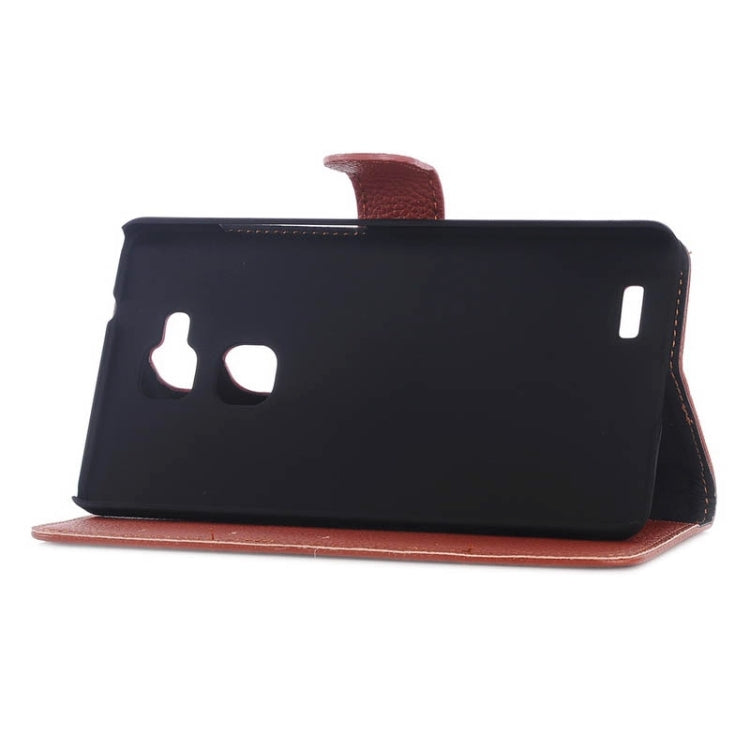 Litchi Texture Horizontal Flip Magnetic Buckle Leather Case with Card Slots & Wallet & Holder for Huawei Ascend Mate 7