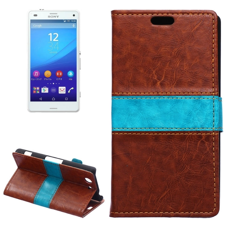 Crazy Horse Texture Color Matching Flip Leather Case with Holder & Card Slots & Wallet for Sony Xperia Z4 Compact