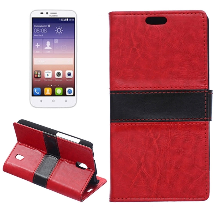 Horizontal Flip Color Matching Leather Case with Holder & Card Slots & Wallet for Huawei Y625