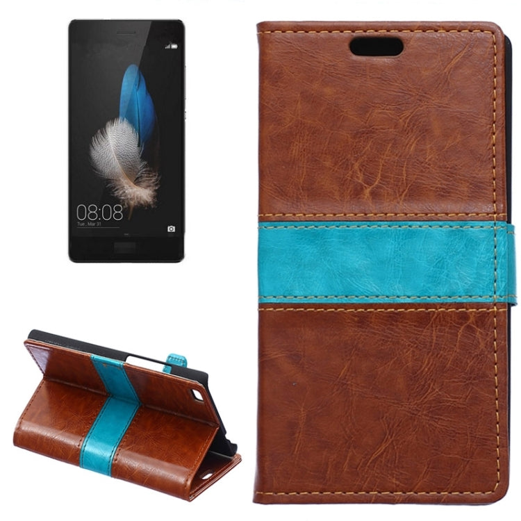 Horizontal Flip Color Matching Leather Case with Holder & Card Slots & Wallet for Huawei P8 Lite