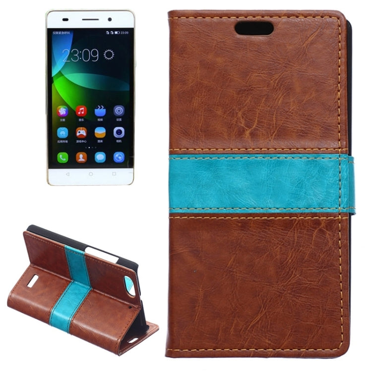 Horizontal Flip Color Matching Leather Case with Holder & Card Slots & Wallet for Huawei Honor 4C