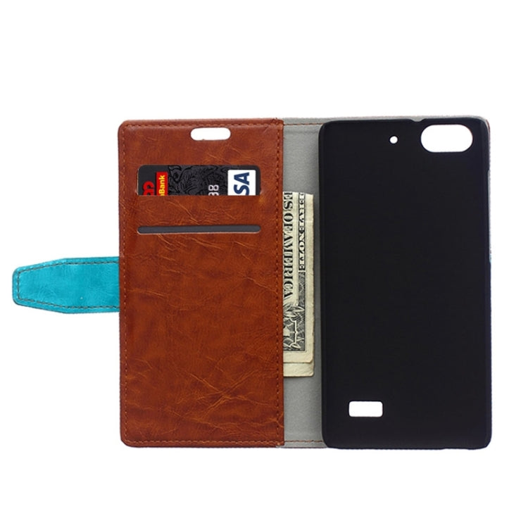Horizontal Flip Color Matching Leather Case with Holder & Card Slots & Wallet for Huawei Honor 4C