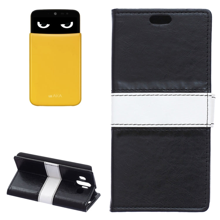 Crazy Horse Texture Horizontal Flip Color Matching Leather Case with Card Slots & Wallet & Holder for LG AKA