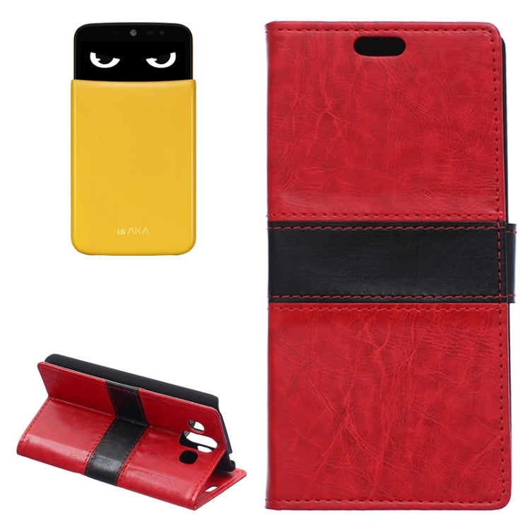 Crazy Horse Texture Horizontal Flip Color Matching Leather Case with Card Slots & Wallet & Holder for LG AKA