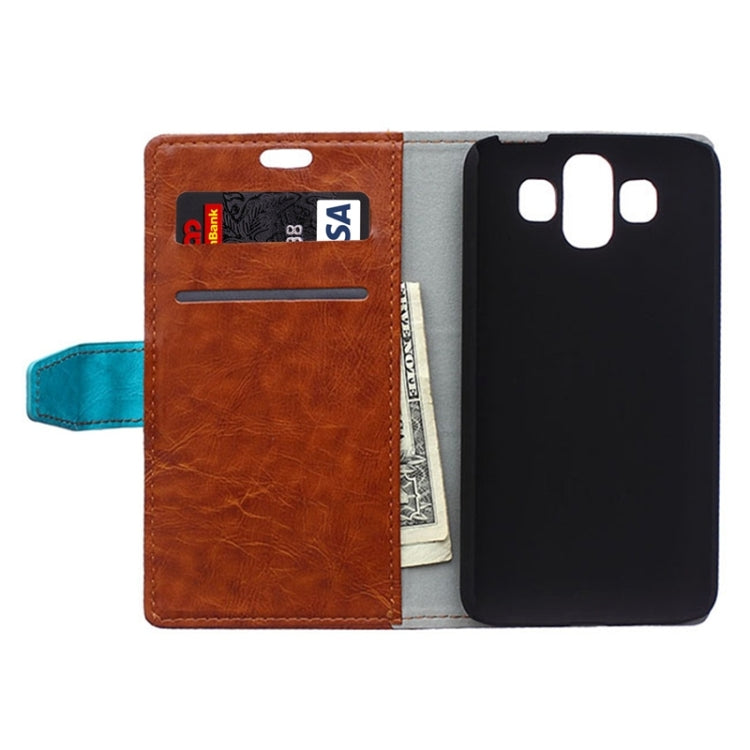Crazy Horse Texture Horizontal Flip Color Matching Leather Case with Card Slots & Wallet & Holder for LG AKA