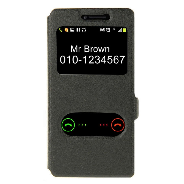 Horizontal Flip Leather Case with Holder & Caller ID Display & Unlock Window for Lenovo K3