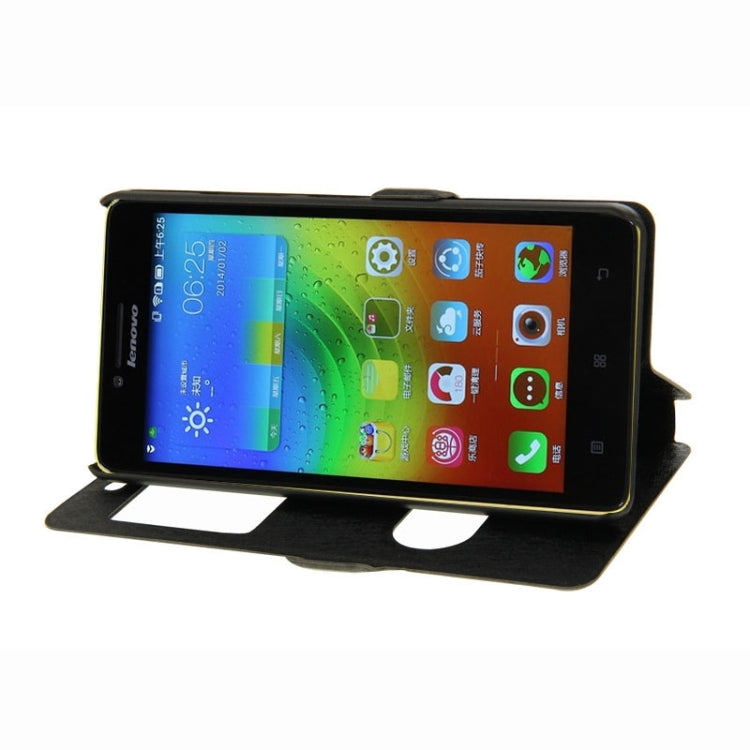 Horizontal Flip Leather Case with Holder & Caller ID Display & Unlock Window for Lenovo K3