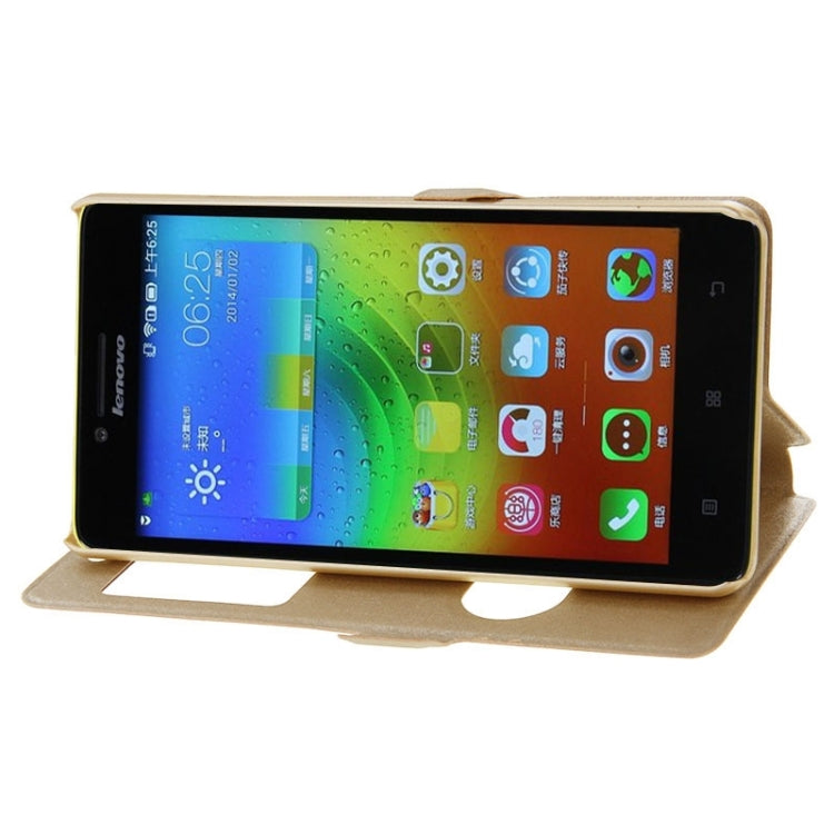 Horizontal Flip Leather Case with Holder & Caller ID Display & Unlock Window for Lenovo K3