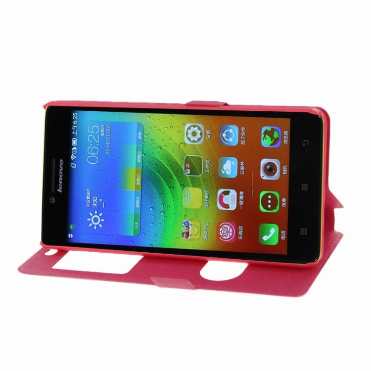 Horizontal Flip Leather Case with Holder & Caller ID Display & Unlock Window for Lenovo K3
