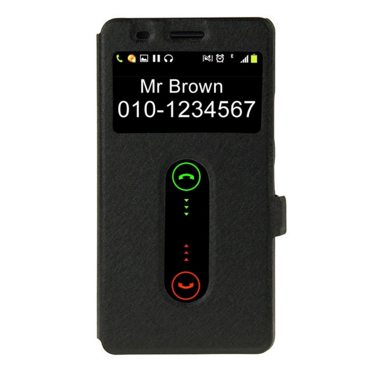 Horizontal Flip Leather Case with Holder & Caller ID Display Window & Unlock Window for Lenovo K3 Note