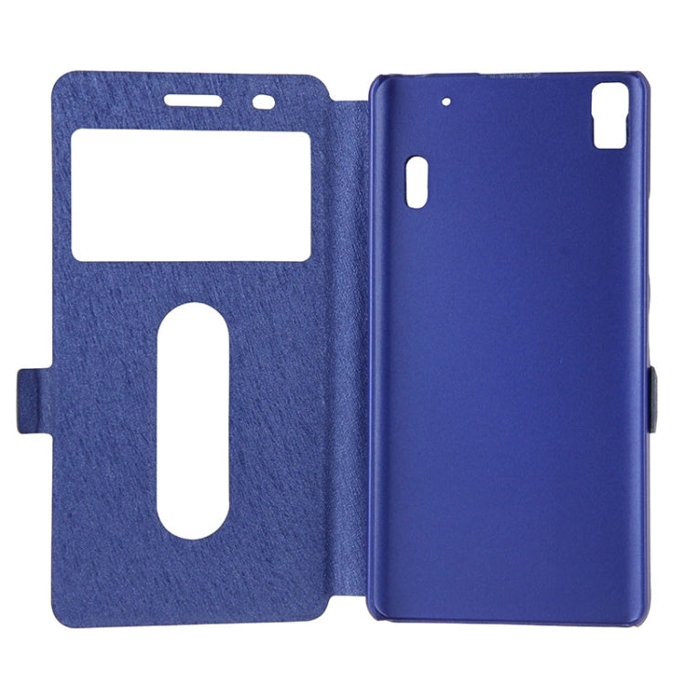 Horizontal Flip Leather Case with Holder & Caller ID Display Window & Unlock Window for Lenovo K3 Note