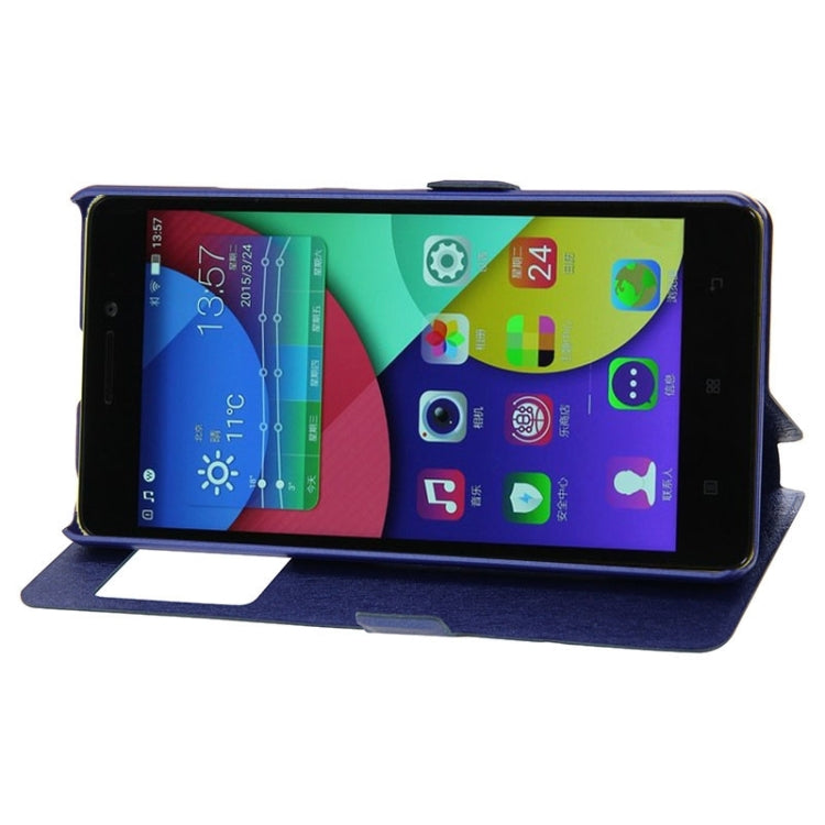 Horizontal Flip Leather Case with Holder & Caller ID Display Window & Unlock Window for Lenovo K3 Note