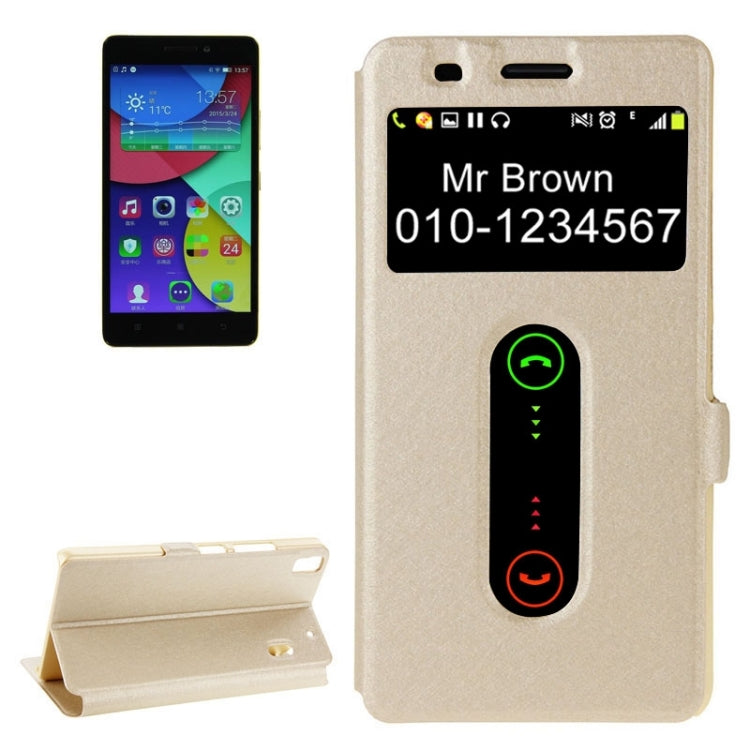 Horizontal Flip Leather Case with Holder & Caller ID Display Window & Unlock Window for Lenovo K3 Note