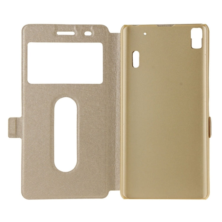 Horizontal Flip Leather Case with Holder & Caller ID Display Window & Unlock Window for Lenovo K3 Note