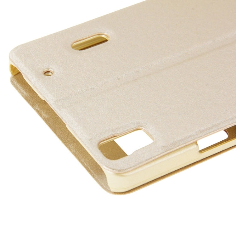 Horizontal Flip Leather Case with Holder & Caller ID Display Window & Unlock Window for Lenovo K3 Note