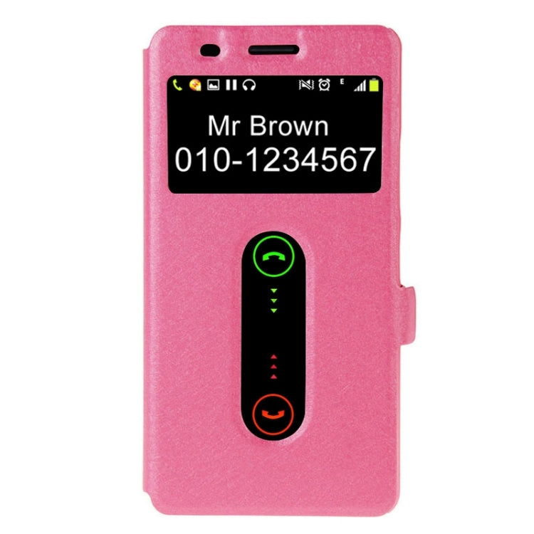 Horizontal Flip Leather Case with Holder & Caller ID Display Window & Unlock Window for Lenovo K3 Note