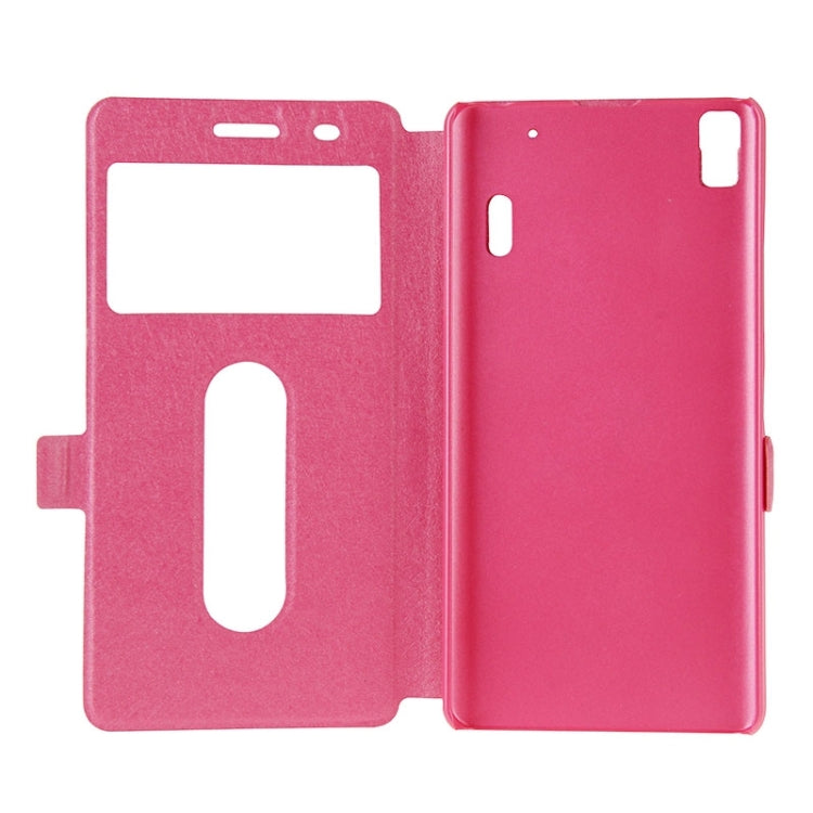 Horizontal Flip Leather Case with Holder & Caller ID Display Window & Unlock Window for Lenovo K3 Note