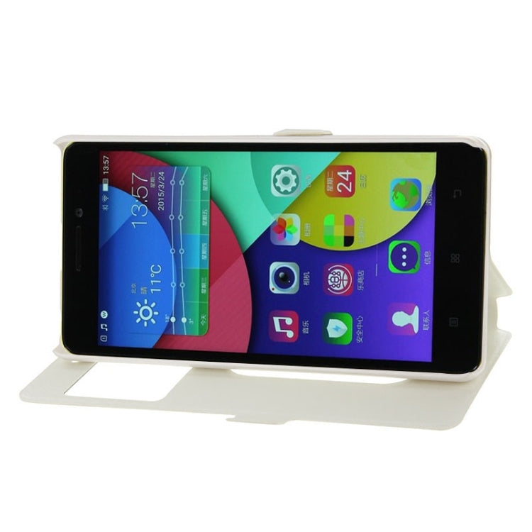 Horizontal Flip Leather Case with Holder & Caller ID Display Window & Unlock Window for Lenovo K3 Note