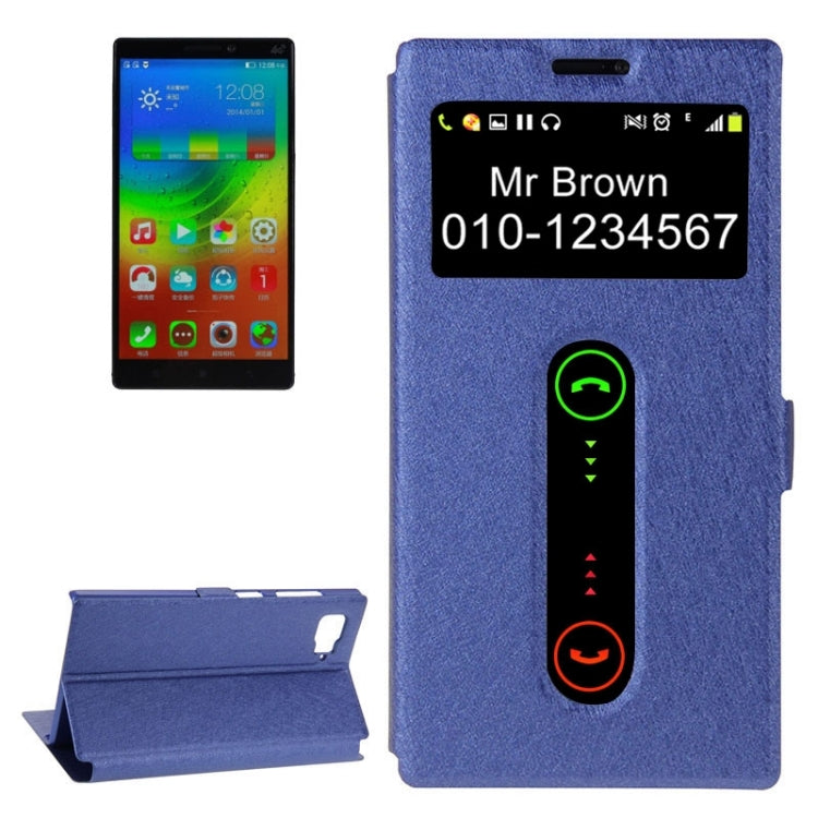 Horizontal Flip Leather Case with Holder & Caller ID Display Window & Unlock Window for Lenovo Vibe Z2