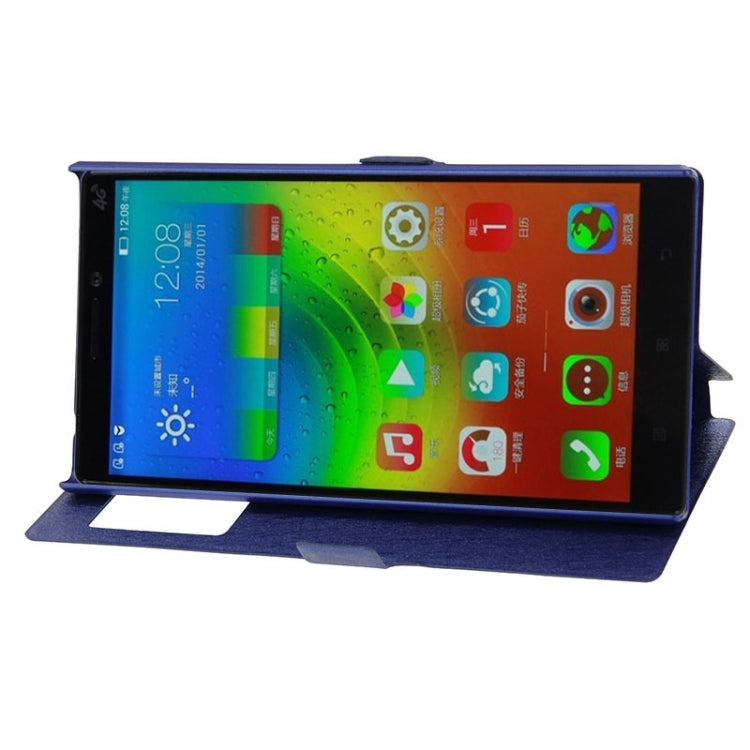 Horizontal Flip Leather Case with Holder & Caller ID Display Window & Unlock Window for Lenovo Vibe Z2