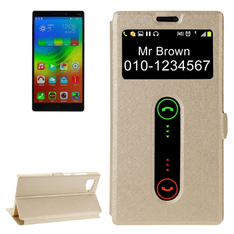 Horizontal Flip Leather Case with Holder & Caller ID Display Window & Unlock Window for Lenovo Vibe Z2