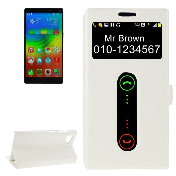 Horizontal Flip Leather Case with Holder & Caller ID Display Window & Unlock Window for Lenovo Vibe Z2