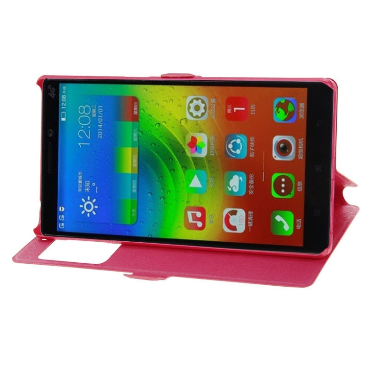 Horizontal Flip Leather Case with Holder & Caller ID Display Window & Unlock Window for Lenovo Vibe Z2 Pro / K920