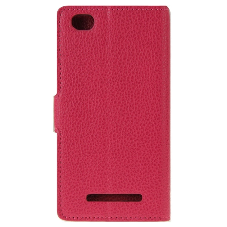 Litchi Texture Leather Case with Holder & Card Slots & Wallet for Xiaomi Mi 4i(Magenta)