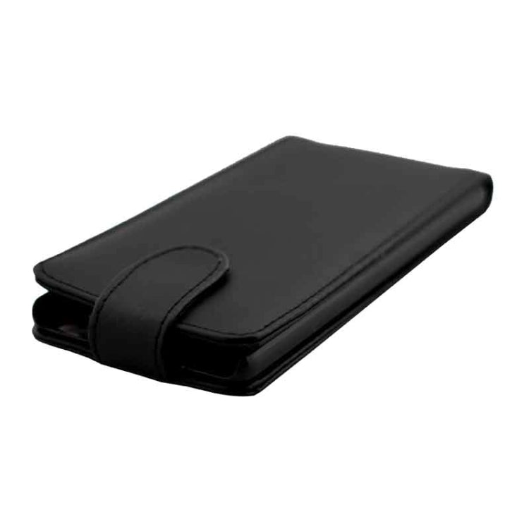 Vertical Flip Magnetic Button Leather Case for Huawei P8(Black)