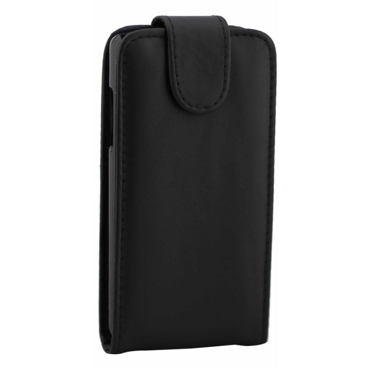 Vertical Flip Magnetic Button Leather Case for LG Joy / H220(Black)