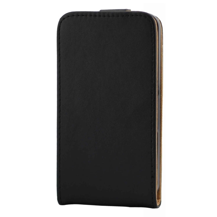 Vertical Flip Magnetic Button Leather Case for Sony Xperia E4g(Black)