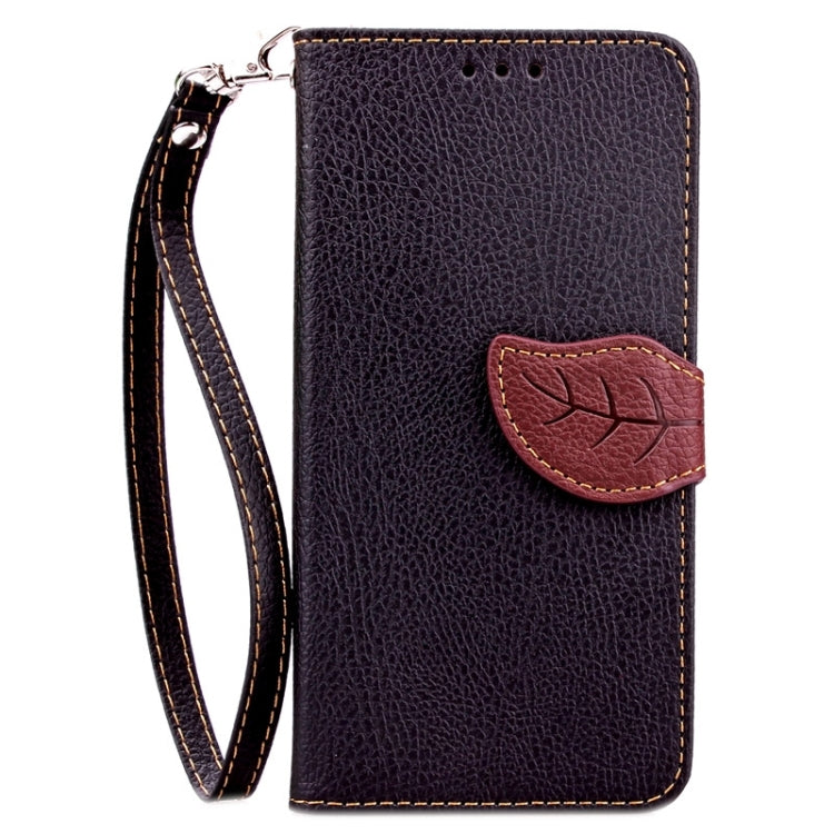 For HTC Desire 610 Leaf Magnetic Snap Litchi Texture Horizontal Flip Leather Case with Card Slots & Holder & Wallet & Lanyard