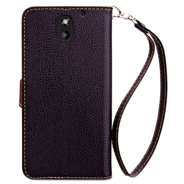 For HTC Desire 610 Leaf Magnetic Snap Litchi Texture Horizontal Flip Leather Case with Card Slots & Holder & Wallet & Lanyard